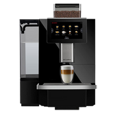 De Dr. Coffee F11 koffiemachine, uitbreidbaar met een aparte melkkoelkast voor cappuccino's en lattes met verse melk. Voorzien van een metalen 16 grams portafilter voor twee koffies tegelijk en een voorinfusie-optie voor een optimale koffie-extractie.